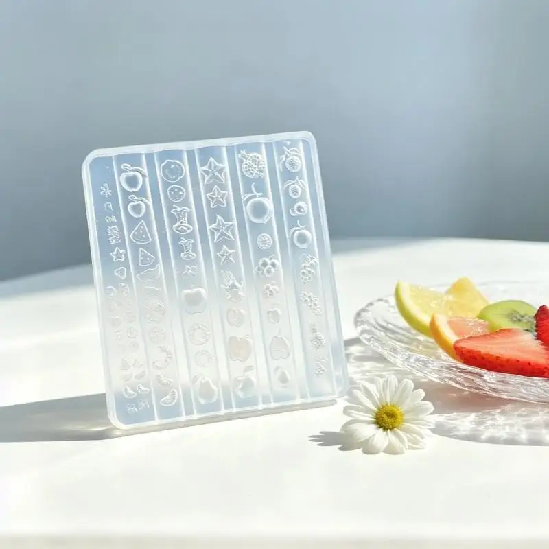 【Y】3D Fruit Silicone Nail Mold Reusable Non-Stick Nail Art Stencil for Manicure Enthusiasts Nail Decor 1Pcs
