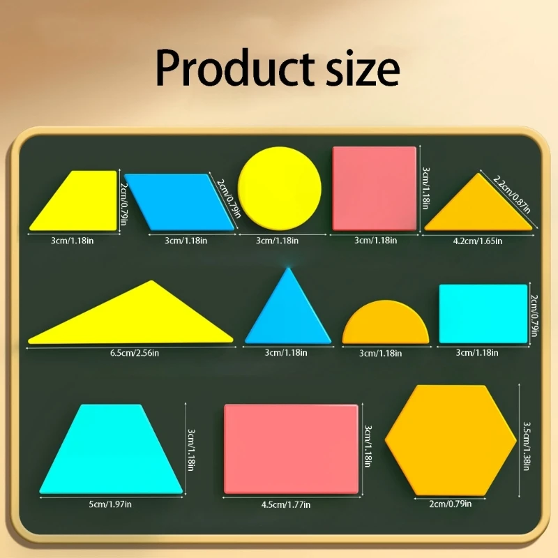 Interactive Math Teaching Aid Colorful Plastic Geometry Tiles For Children