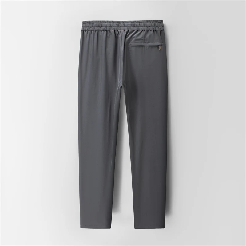 New Men'S Thin Loose Straight Elastic Waist Pants Fashionable And Casual Spring Summer Quick Drying Ice Silk Sports Trousers