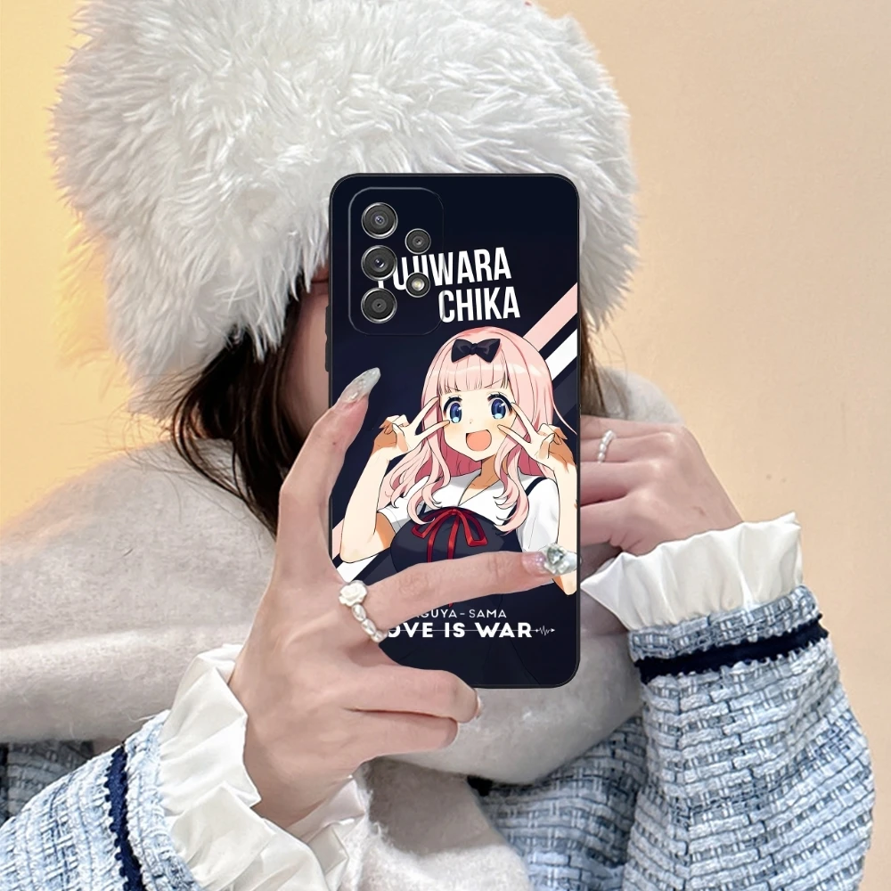 Kaguya Sama Chika Mobile Cell Phone Case for Samsung Galaxy A91 73 71 70 54 53 52 34 24 23 21 S 5G Black Soft Phone Cover Shell