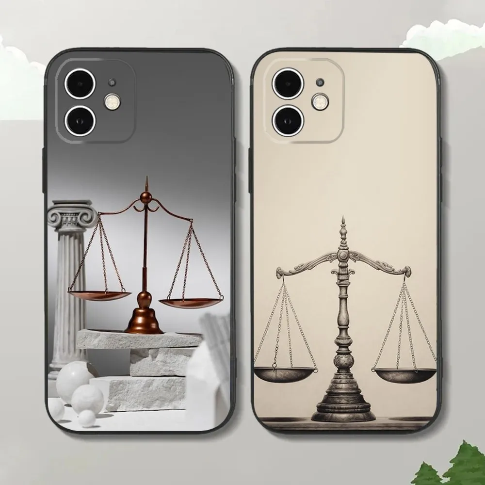 Law Judge Justice Lawyer Phone Case For iPhone16,15,14,13,12 Mini 11 Pro XR,X,XS,MAX 7,8 Plus Silicone Cover Soft Black