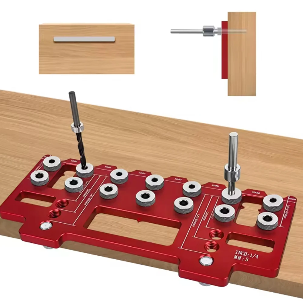

Hole positioner. One set of handle pitch punching positioner, aluminum bag hole fixture kit, straight hole punching template