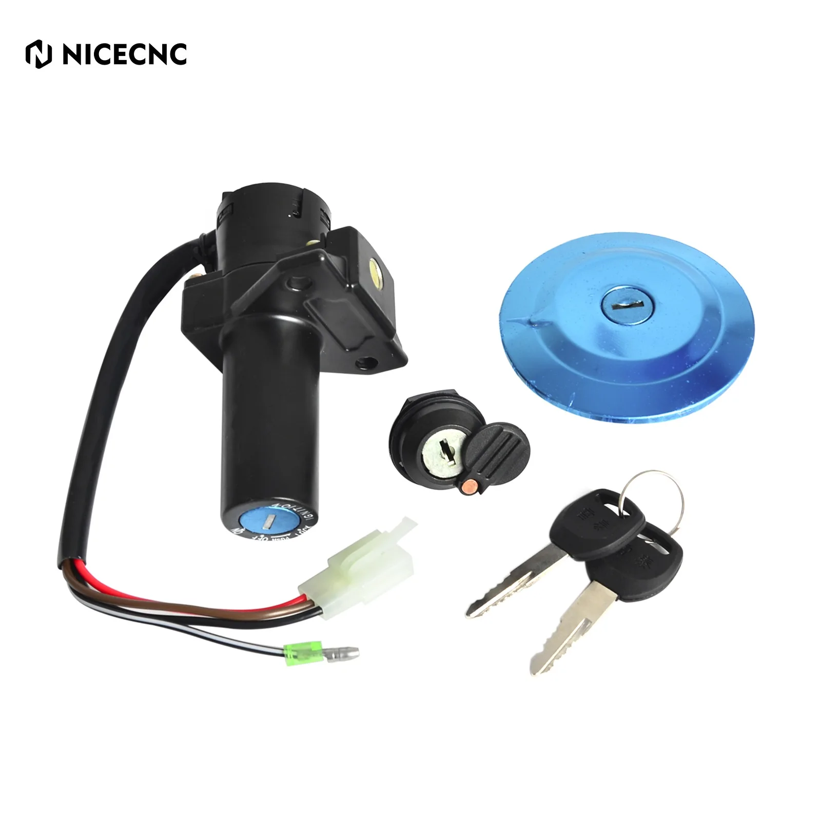 NICECNC Lock Set Ignition Switch Fuel Cap Seat Lock Keys For YAMAHA YBR 125 2002-13 Motorcycle Accessories Security Safety Parts