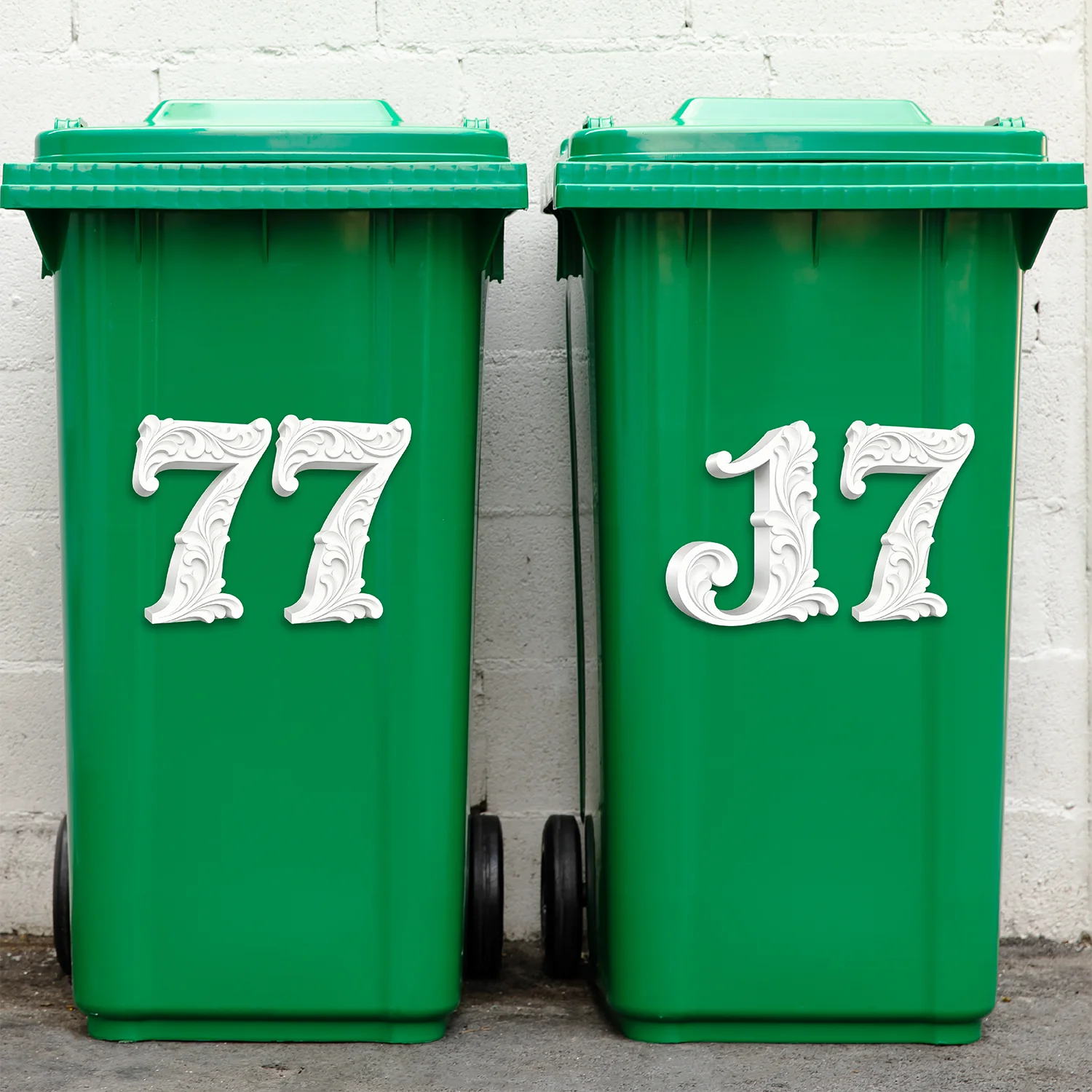 2PCS, 3D Vintage House Number Stickers 0-9 Waterproof Address Numbers for Trash Can Mailbox Door Outdoor Weatherproof Decorative