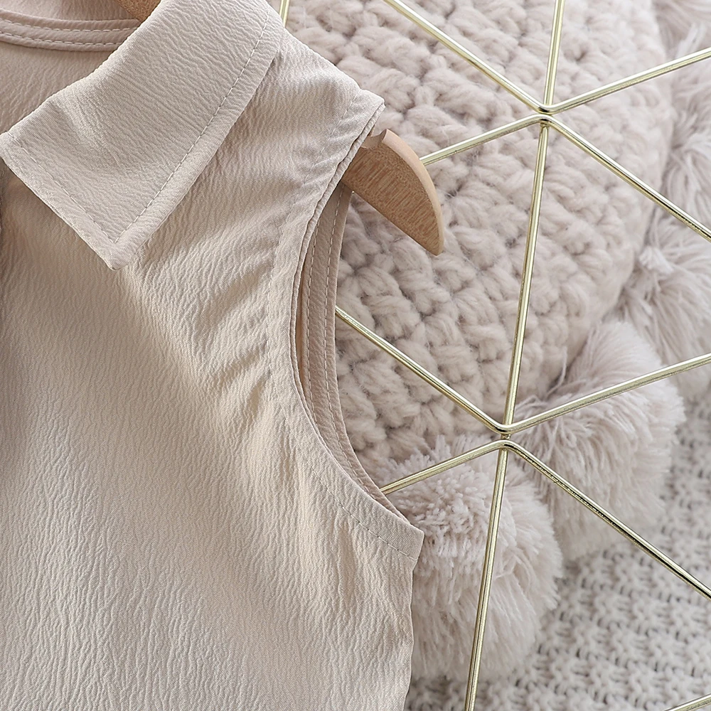 Humor Bear Mädchen Freizeitkleid Neue Mode Einfarbiges Hemdkragen-Strickjackenkleid Mädchen Vestidos – Detail 4