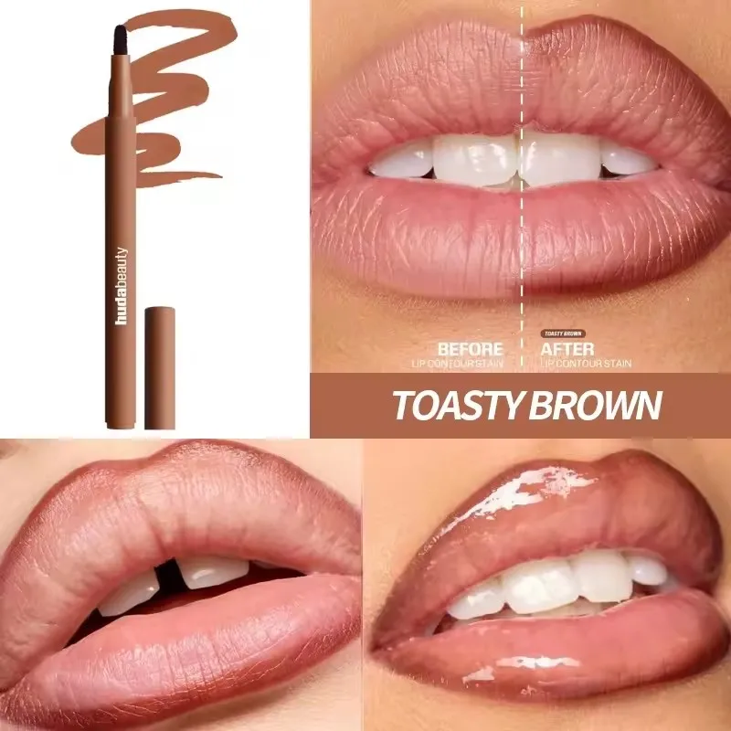 Fluweel Bruin Lip Liner Potlood Naakt Mat Waterdicht Non-stick Cup Kersenrode Lip Liner Lip Contour Pen Lippenstift Make-up Voor Vrouw