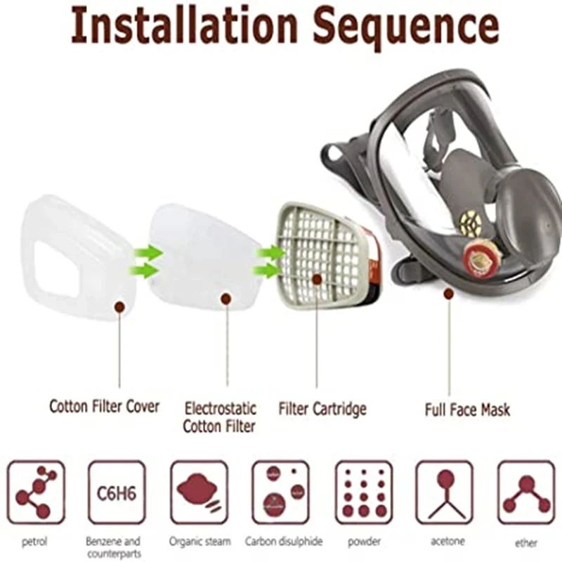 Респиратор на все лицо с 3 интерфейсами и фильтром