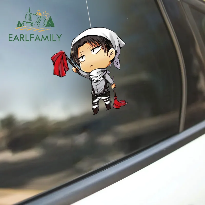 EARLFAMILY 13cm x 7.5cm for Levi Handing Car Stickers Surfboard Trunk Funny Decal RV JDM VAN Personality Creative Anime Decor