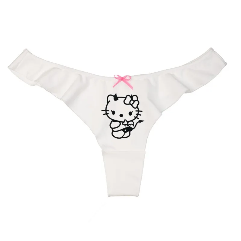 Ropa interior bonita de Hello Kitty de cintura baja, ropa interior Kawaii de Anime Kuromi para chica, pantalones con lazo, accesorios para mujer, regalo de vacaciones al por mayor