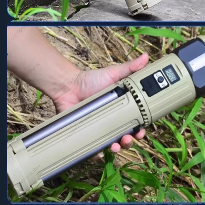 مصباح صيد قابل للطي وقابل للتشوه، بطارية تدوم طويلاً، ضوء أزرق قوي للصيد الليلي البري والحفرة السوداء #5