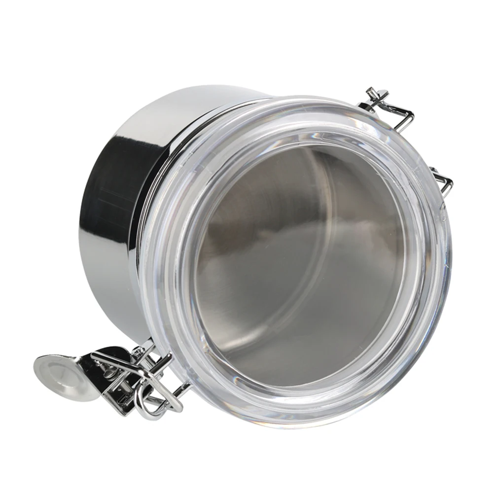 

5 Inches Stainless Steel Food Storage Containers Airtight Sealed Cans Coffee Beans Tea Leaves Home Kitchen Tool Jar Moisture