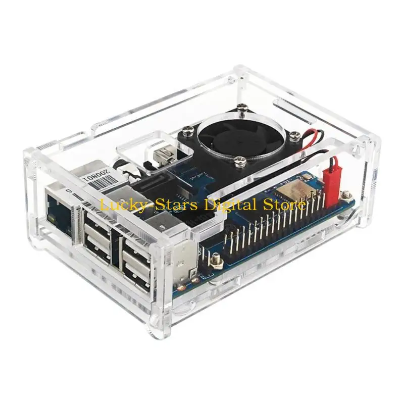 T3ee Case for Banana Tampa acrílico transparente para estojo com ventilador refrigeração