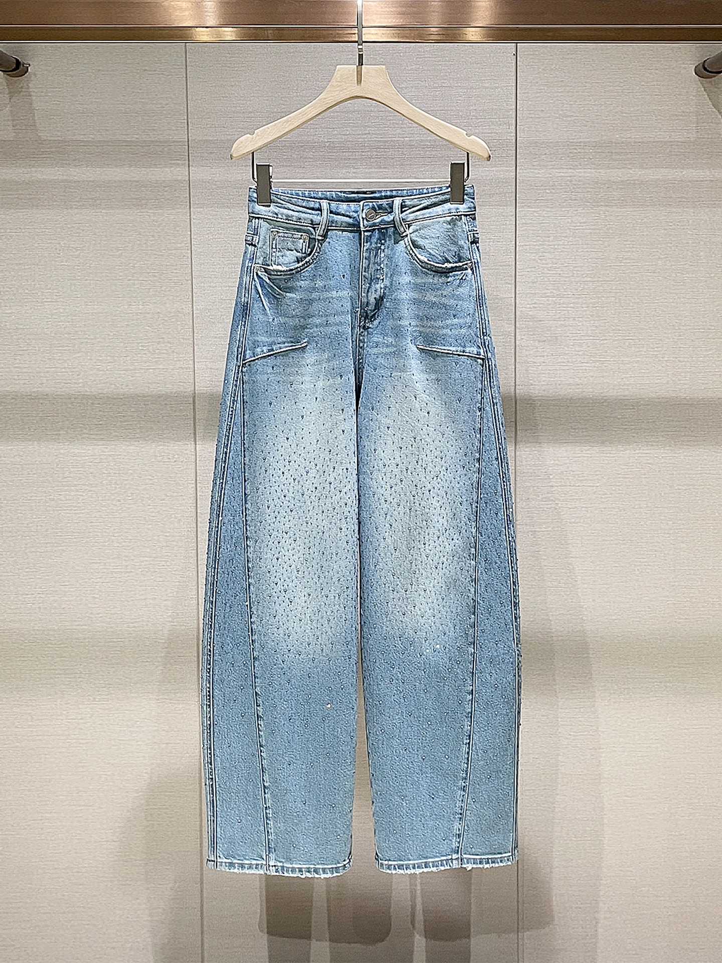 

Blue High Waist Straight Leg Jeans Women's Loose Fit Casual Denim Pants Spring 2026 Waed Crtsmanip American Retro Sle