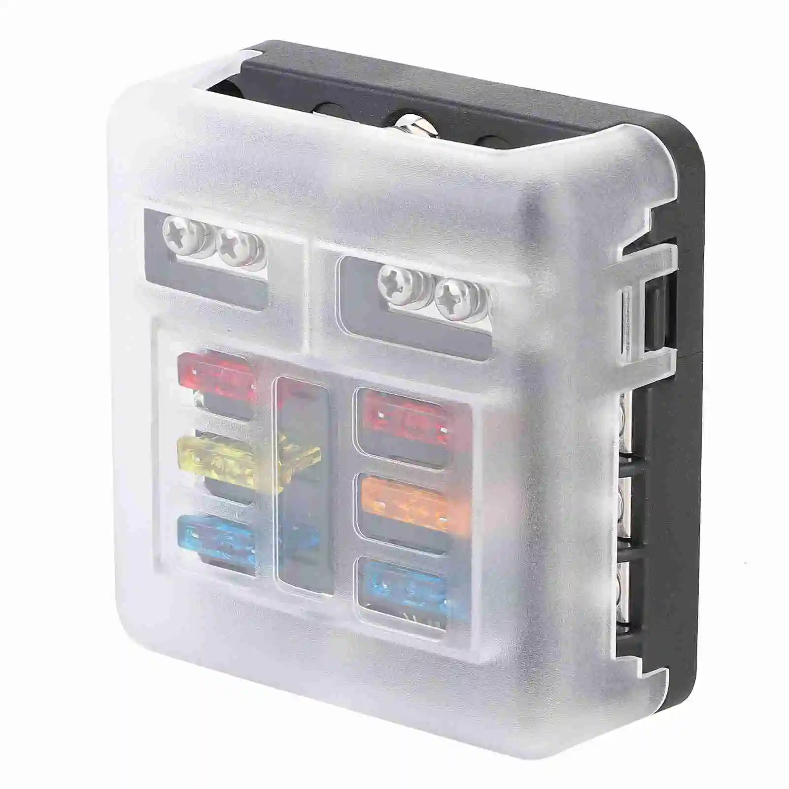 6-Way سيارة فيوز صندوق شفرة فيوز كتلة حامل مع مؤشر LED ضوء للسيارات البيئية سيارة مركبة بحرية الحافلات السفن #4