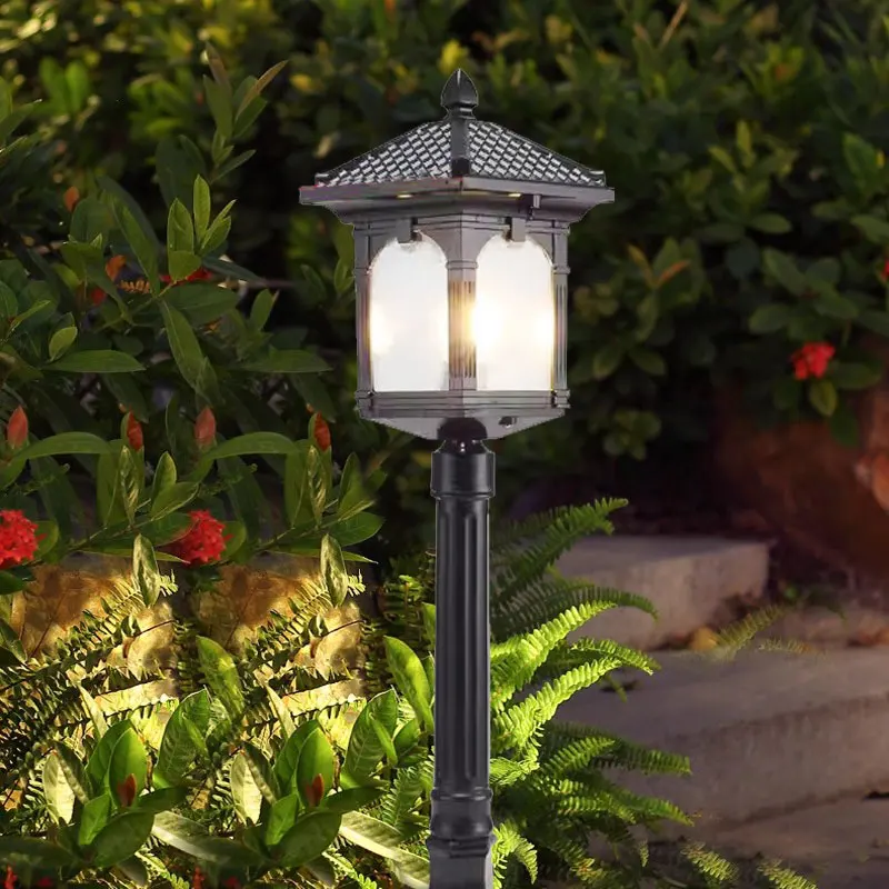 Lampe de pelouse LED européenne étanche, jardin extérieur, villa, cour, 80cm