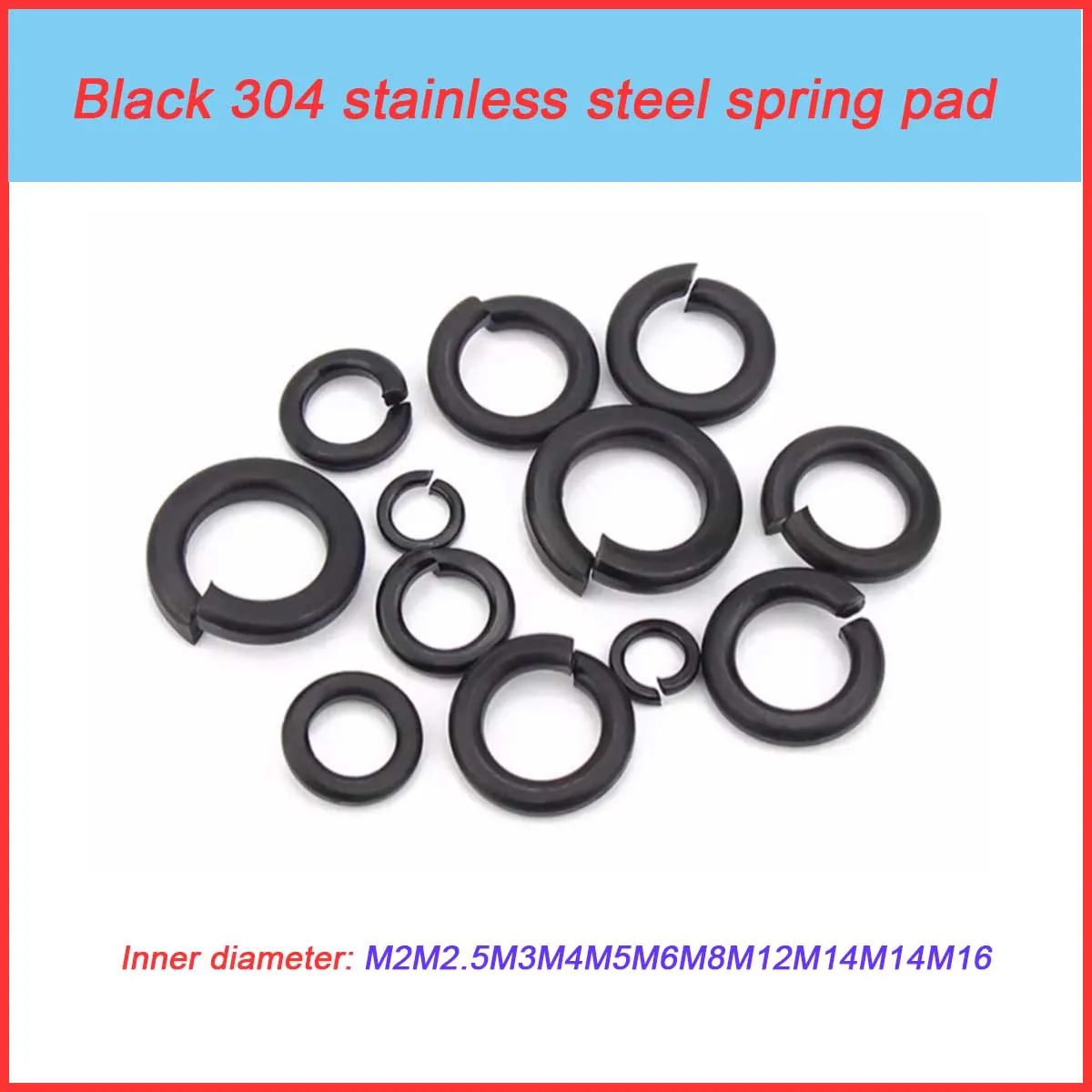 

Black 304 Stainless Steel Gb93 Spring Washer