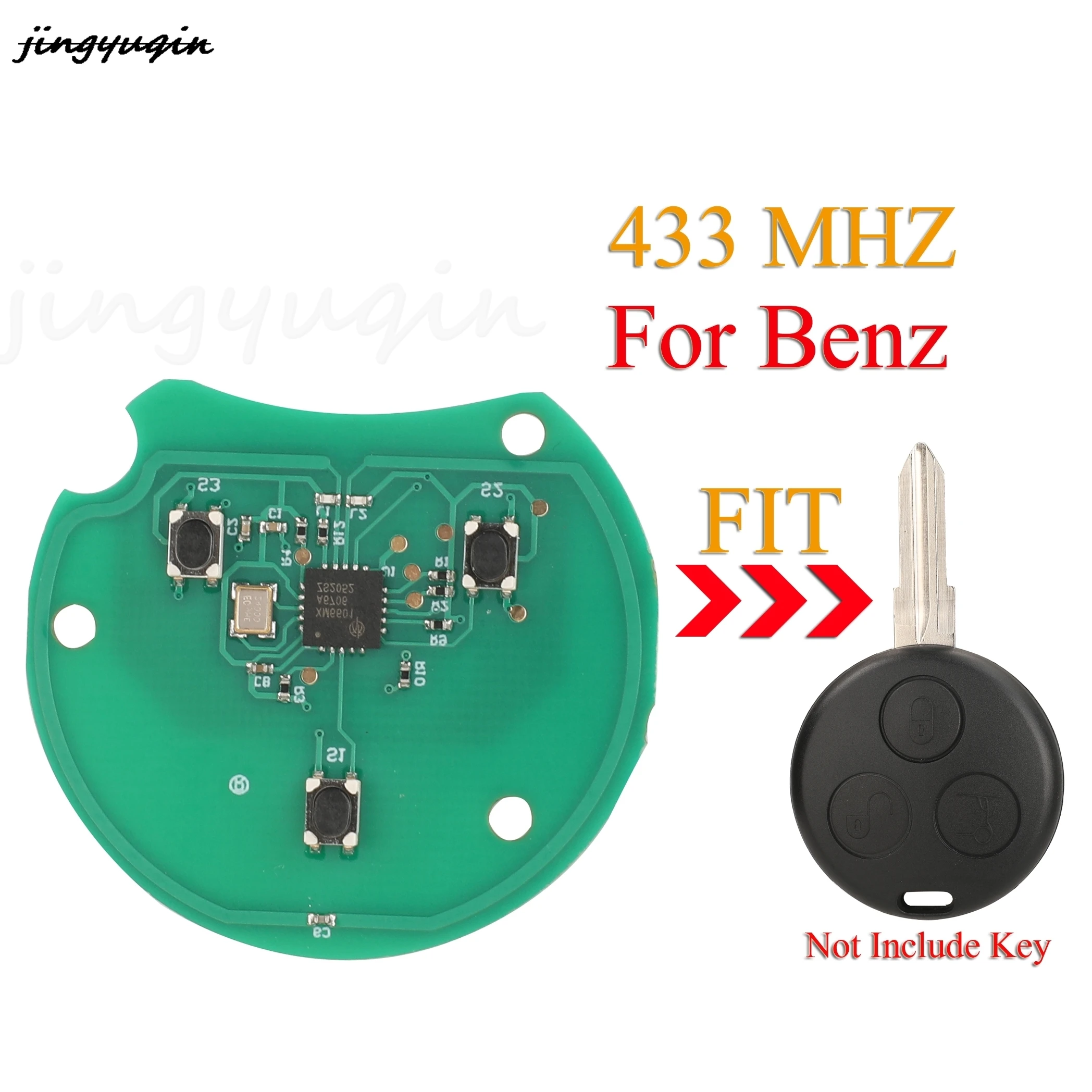 jingyuqin Remote Key Circuit Board  433Mhz For  Mercedes Benz Smart Fortwo Forfour Roadster City Coupe Crossblade Cabrio Roadste