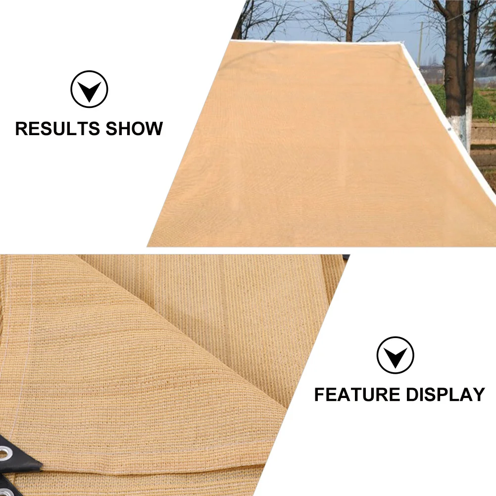 

1pc Sunshade Net Pe Thickened Breathable Outdoor Garden Balcony Patio Sun Block Sail Summer Shading Net For Home Yard Beige