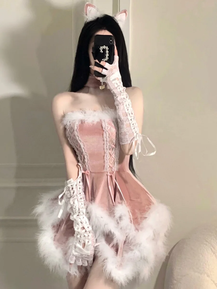 

Сексуальная униформа на Хэллоуин, костюм больших размеров для девочек-кроликов, потому что Pure Desire, новогодняя вечеринка, Рождественский костюм с изображением лося для девочек