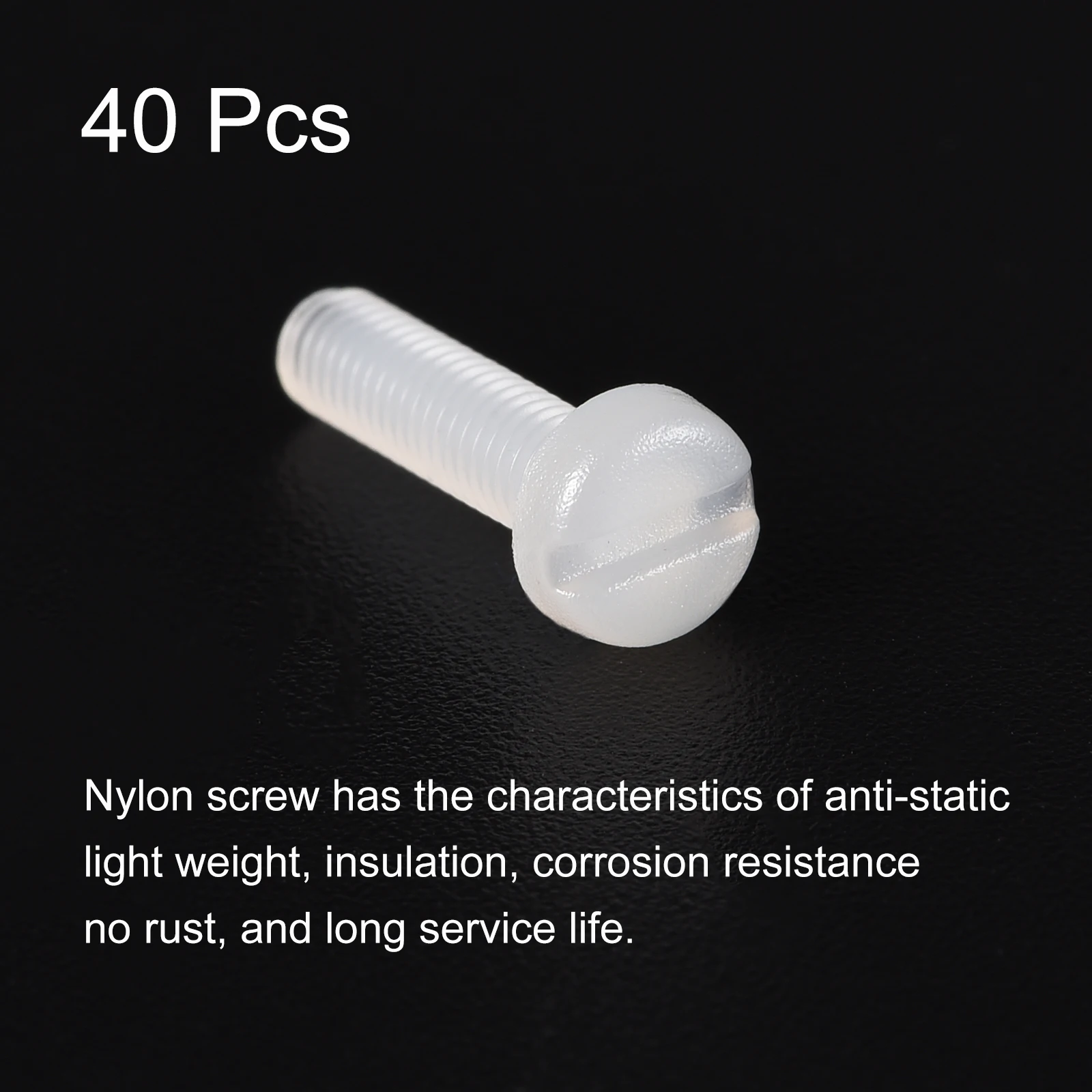 20/40pcs M3 M4 M5 Nylon Machine Screws Pan Head Slotted Screw Fasteners