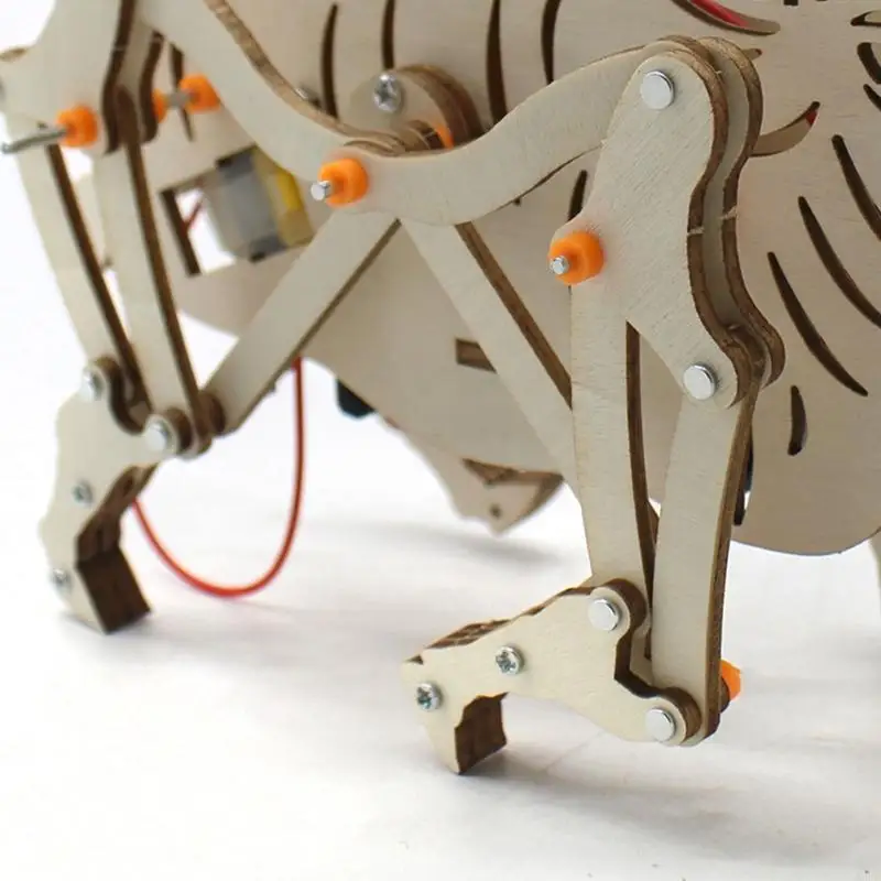 Wooden Mechanical Robot Cattle Science Project Assembly Kits For Kids Education STEM Learning Activity Toy for Student A2UB