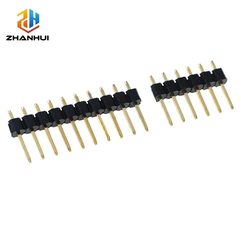 20Pcs 2.54mm Single Row Gold Plated Male Pin Header 1x2-40P Breakaway DIP Strip Connector for Arduino PCB Prototyping
