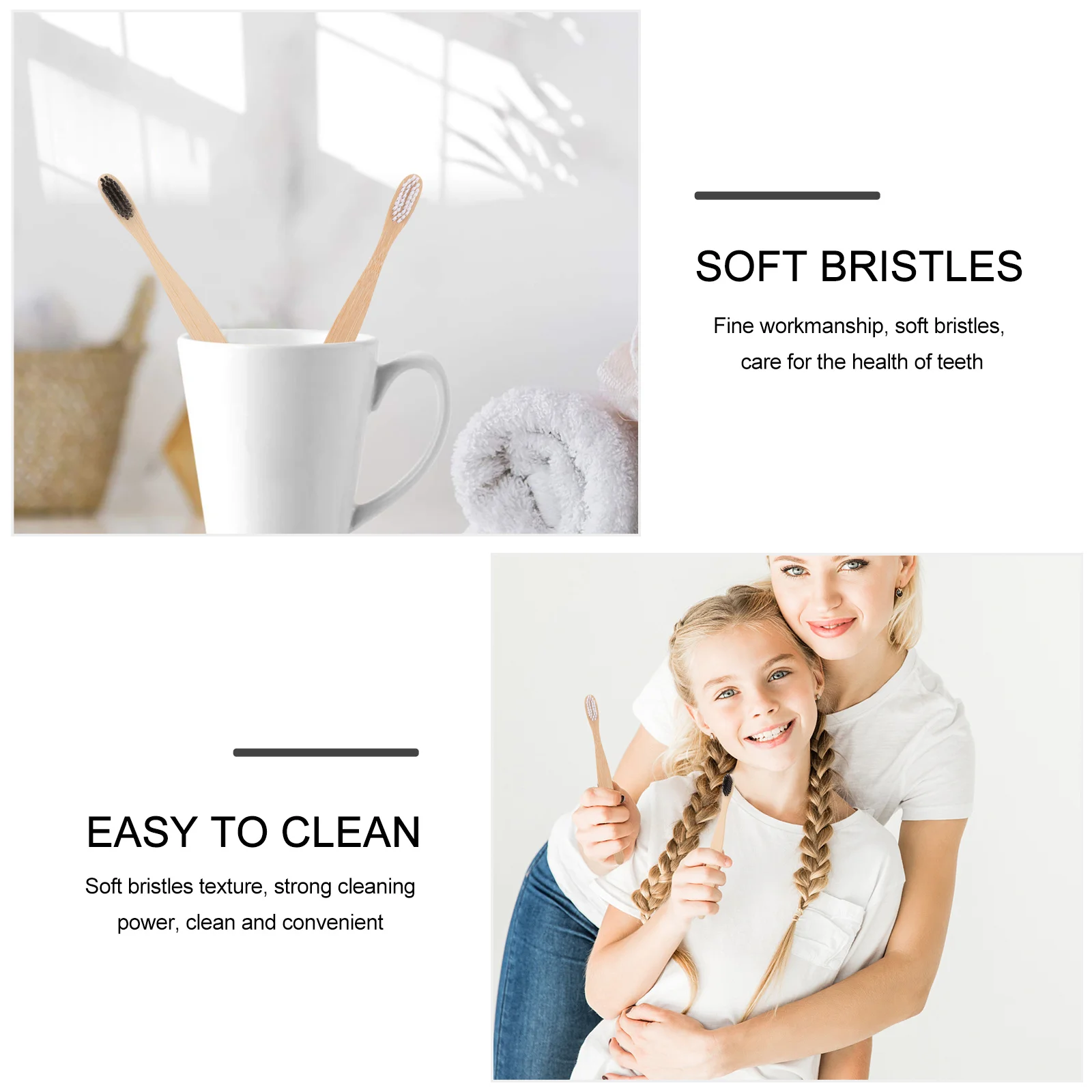 

2Pcs Bamboo Toothbrush Flexible Bristles Adult Tooth Brush Eco Friendly Biodegradable Oral Hygiene Tooth Brush