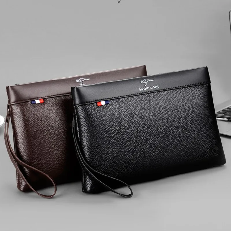 Men's Handbag Clutch  Briefcase PU  Wrist Bag Moneybag Business Large Capacity Envelope Bags Document Mobile Gift