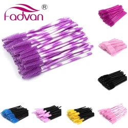 Fadvan 50pcs/Pack Makeup Brushes Plastic Micro Wand False Eyelash Brush Tool Black/Pink/Colored Lash Extension Supplies