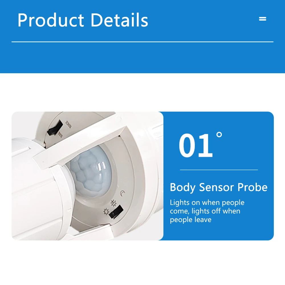 360 Degrees PIR Human Induction Motion Sensor LED Night Lamp Socket Base E27 AC 110V-220V Delay Time Adjustable Switch