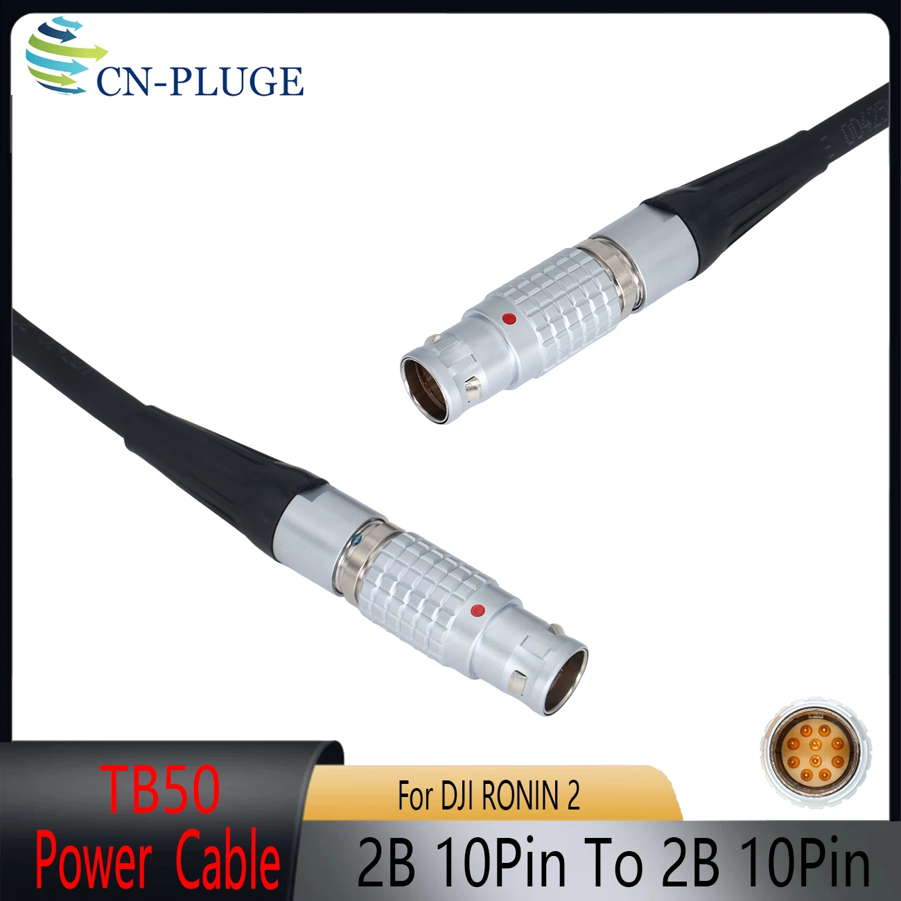 FGG 2B 10Pin to FGJ 2B 10Pin Power Cable For  Dual TB50 Battery To DJI Ronin 2 Mount Gimbal DC-IN Supply Cord