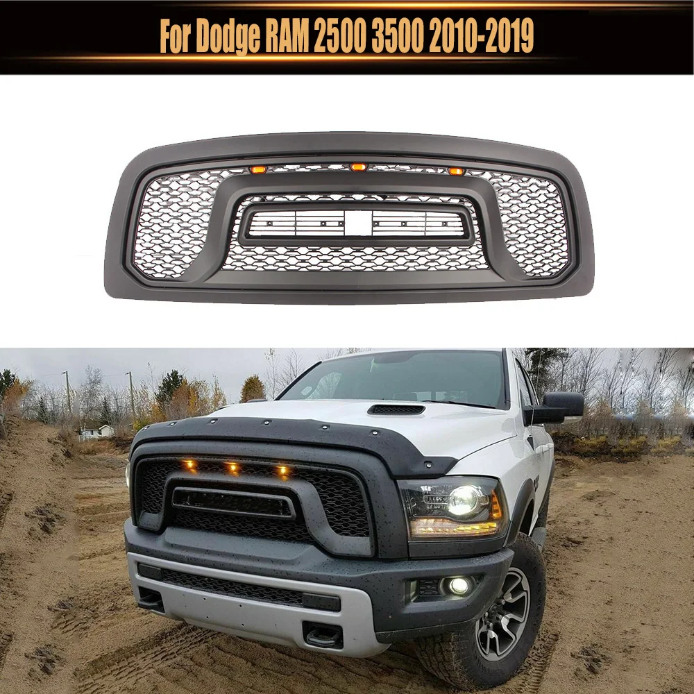 

Radiator Trims Cover Racing Grill Grills Hood Mesh Front Grille Upper Bumper Grilles Modified For Dodge RAM 2500 3500 2010-2019