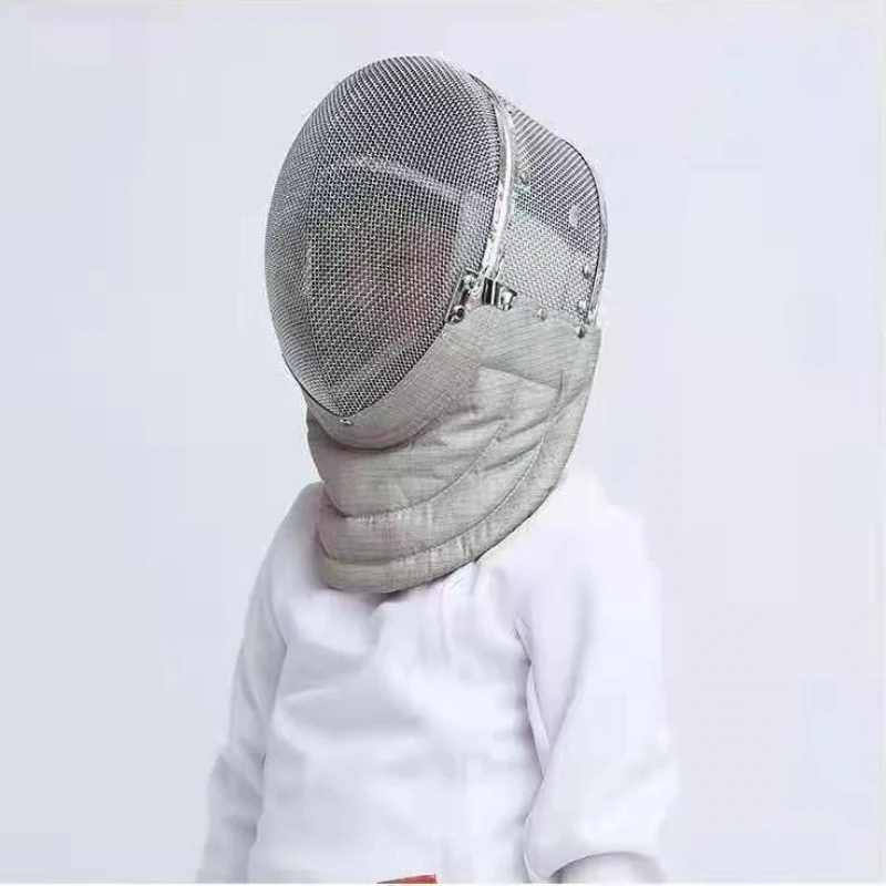 Fencing Mask 350N Epee Helmet Gears Men Women Children Face Cover Fencing Headgear with Padded Bib Fencing Protective Gear