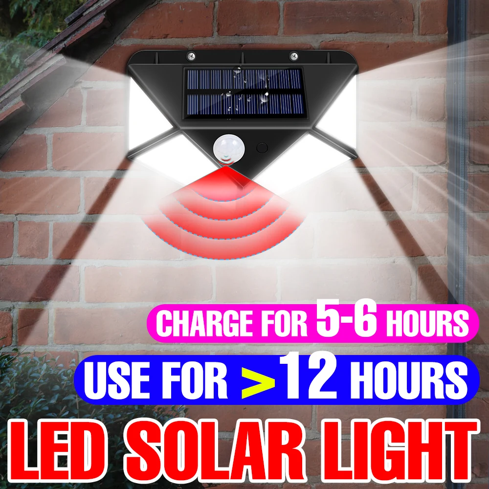6Pcs Outdoor Solar LED Spotlight Waterproof Wall Light Solar Reflector Street Path Lamp With PIR Motion Sensor Emergency Lights