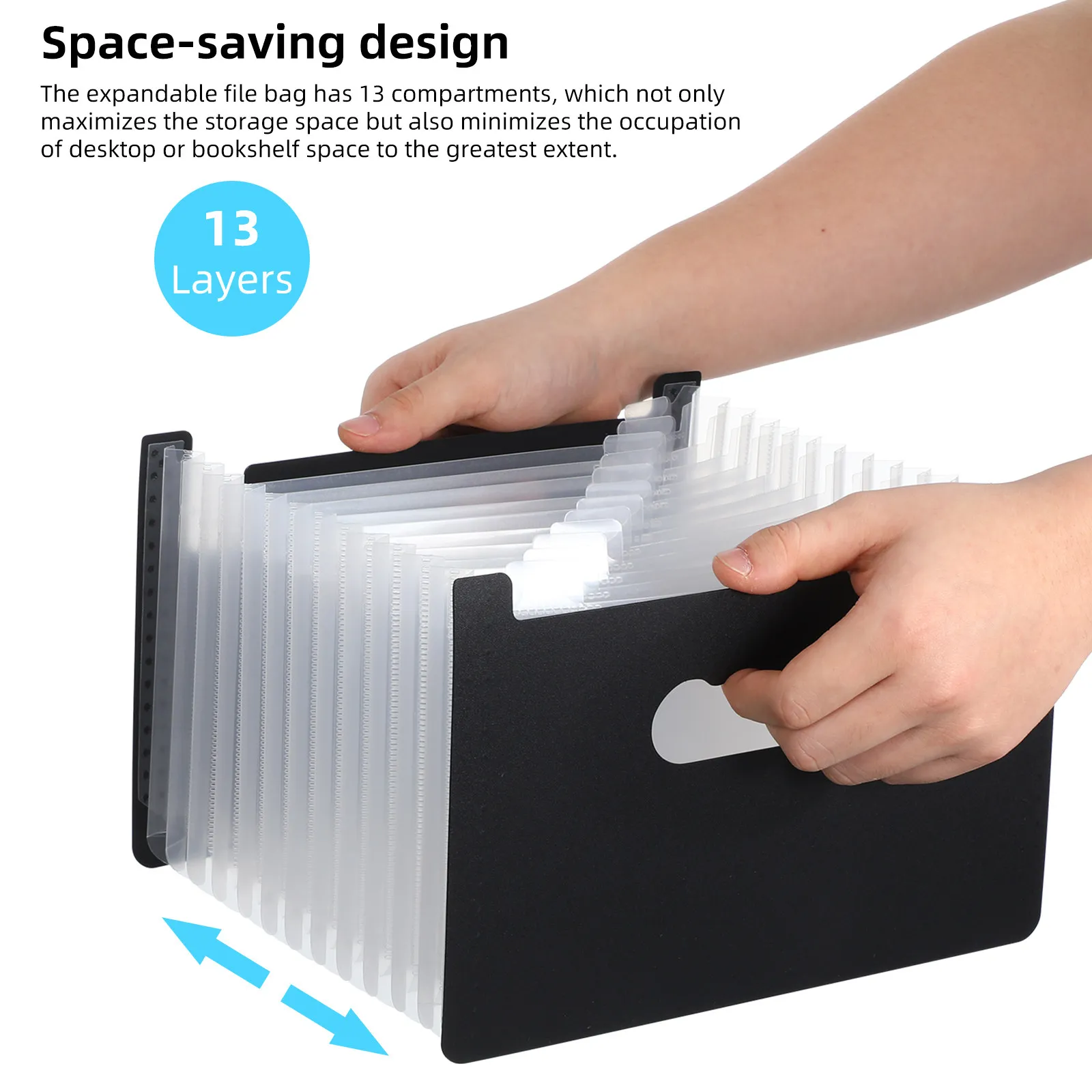 

Exquisite Simple Design PP Accordion File Folder for Receipts Coupons Cards Papers Organization Portable Office School Home