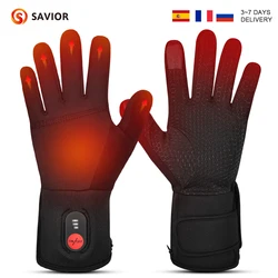 Guantes Térmicos eléctricos recargables para hombres y mujeres, resistentes al agua, con pantalla táctil, para motocicleta, esquí