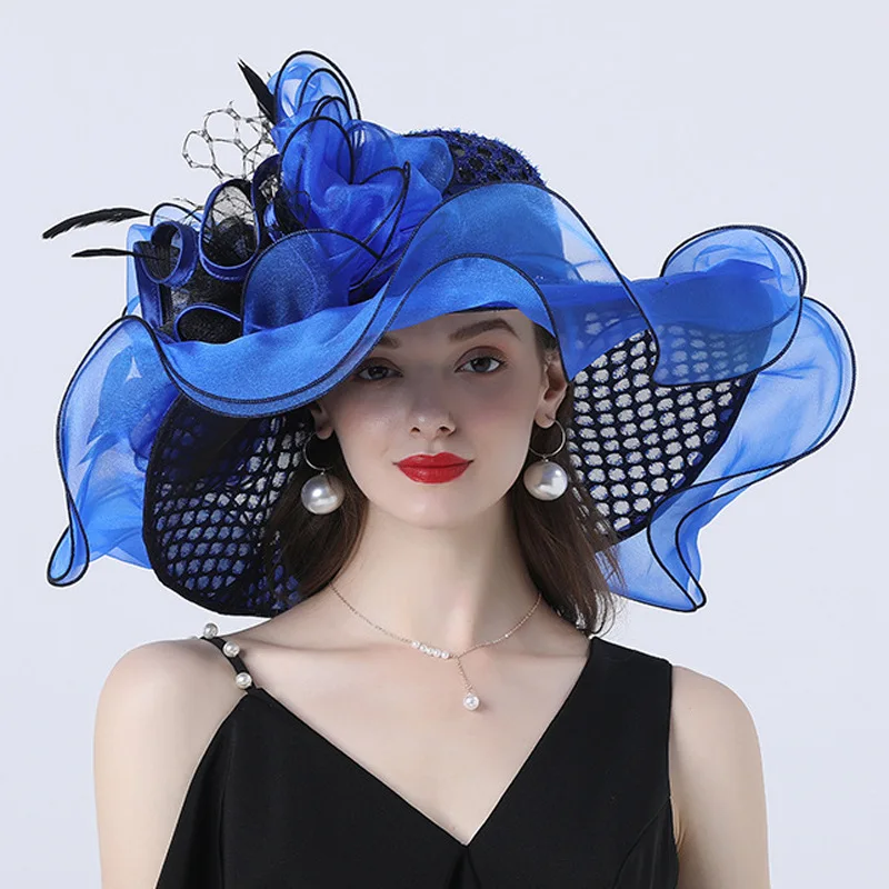 Lady Derby Dress Church Cloche Hat Bow Bucket Wedding Bowler Caps for Party Performance