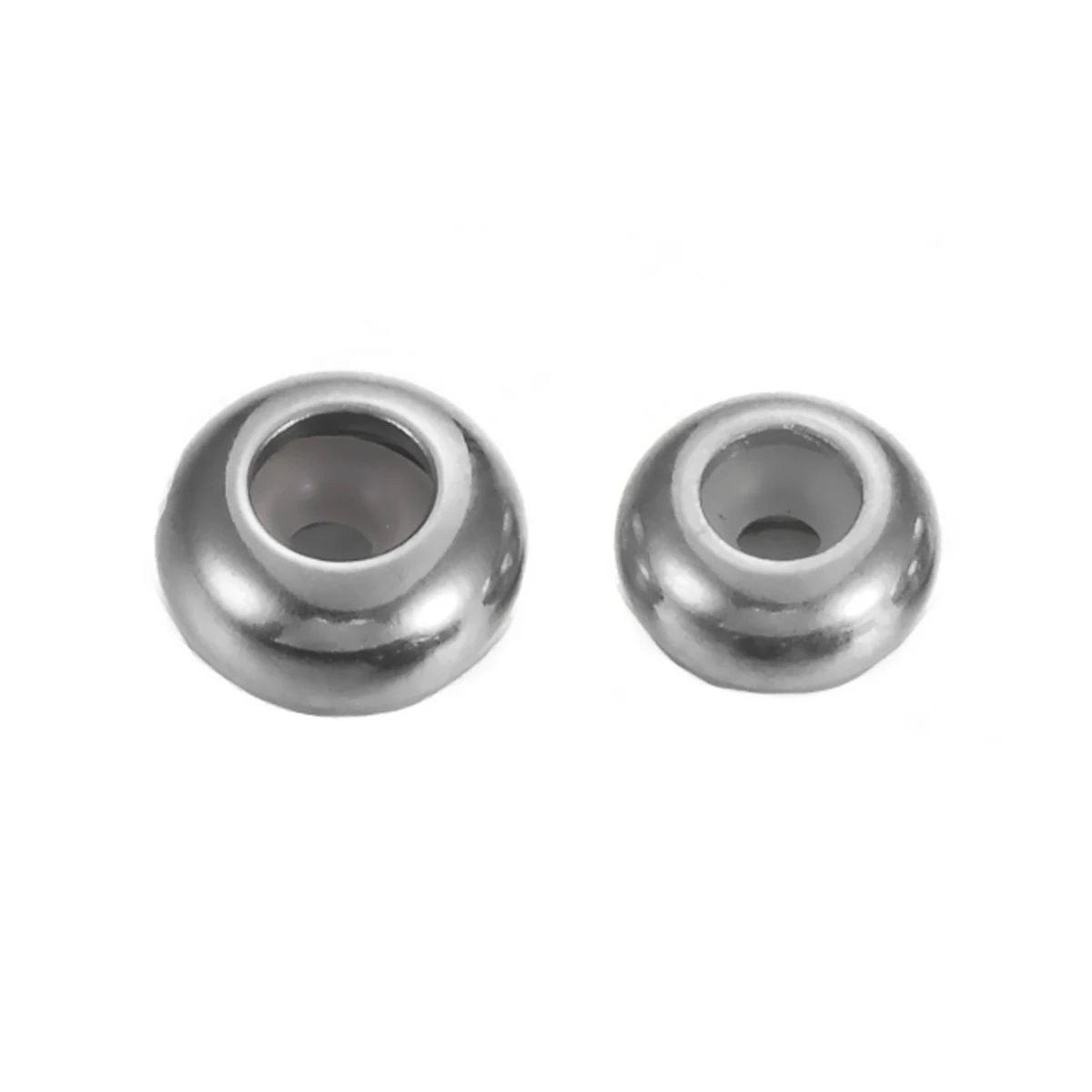 10 Stück/Set Edelstahl-Stopper-Clip-Perlen-Anhänger mit Gummi-Innenseite, geeignet für DIY-Charm-Armbänder und -Halsketten zur Schmuckherstellung. – Detail 2