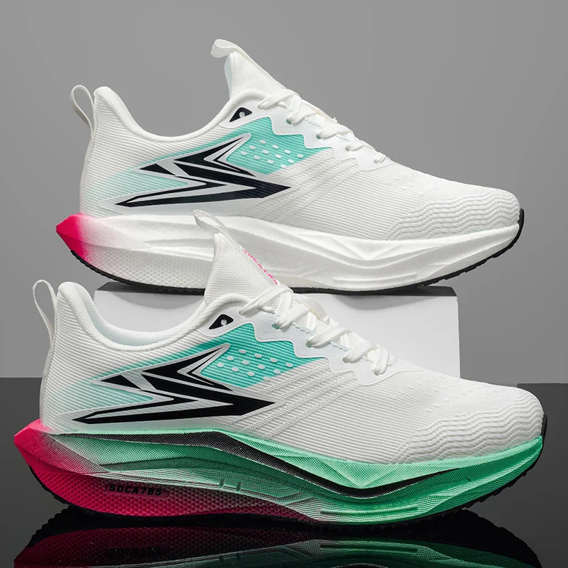 Men's Road Running Shoes, Suitable for All Seasons, Available in Multiple Colors, Lace-Up Casual Fashion Sneakers, Low-Top Running Shoes for Teenagers, Suitable for Outdoor Activities, Jogging, and Park Workouts