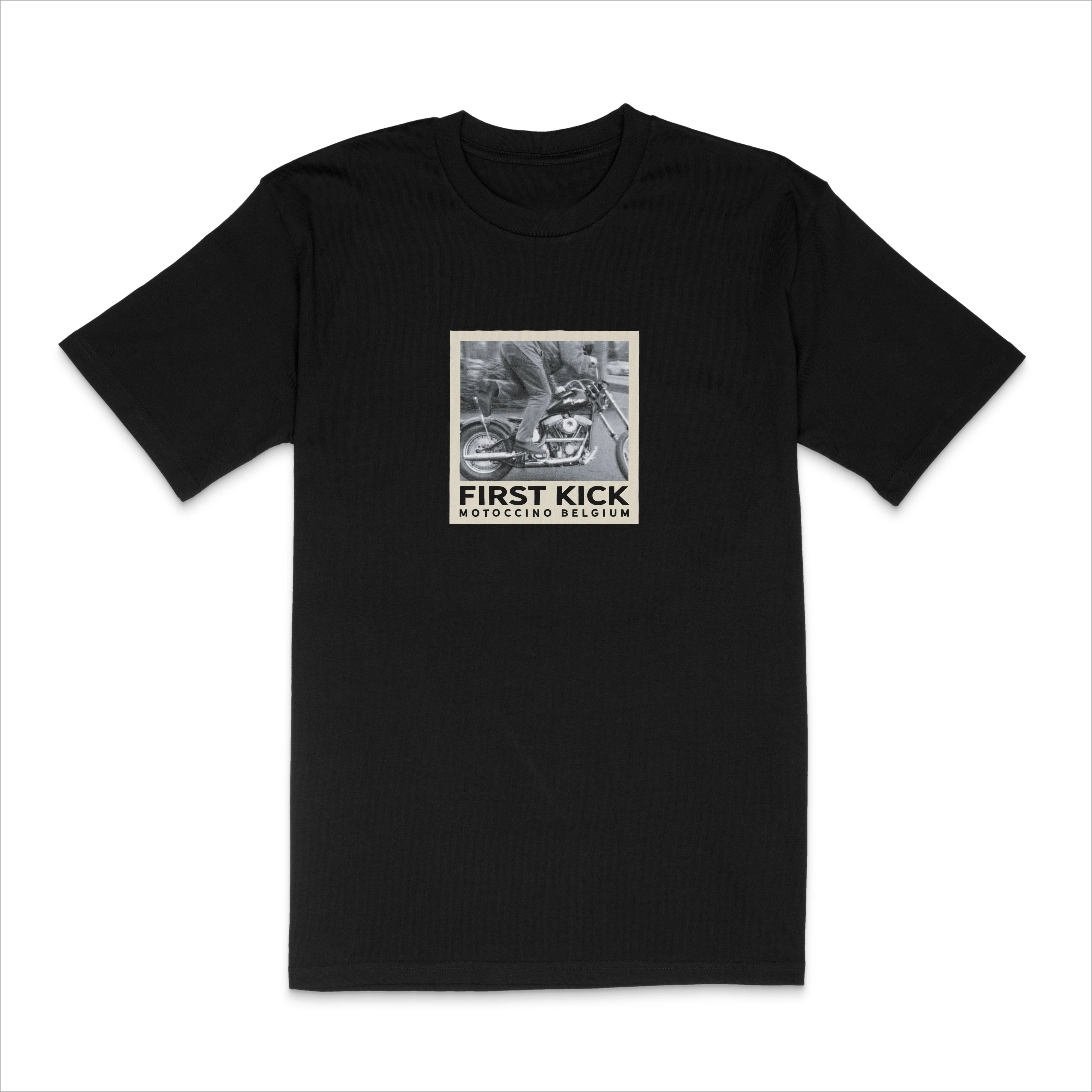 First Kick Chopper Biker Graphic Tee Cotton Mens Womens T-Shirt Outdoor Casual Top