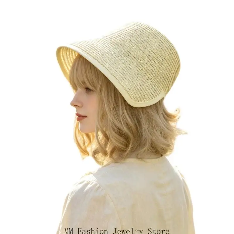 Woven Wide Brims Hat Base for Garden Walking Cocktail Party DIY Craft Hat Project D0UB