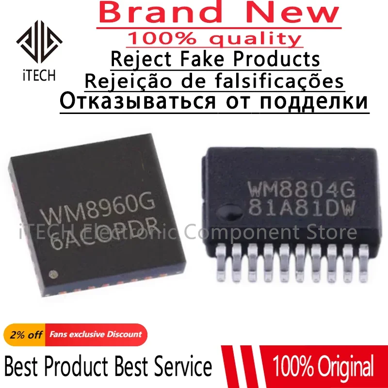 5pcs/lot New WM8804GEDS/RV WM8804GEDS WM8804G SSOP20 WM8960CGEFL/RV WM8960CGEFL WM8960G QFN32 Original Chips Ic