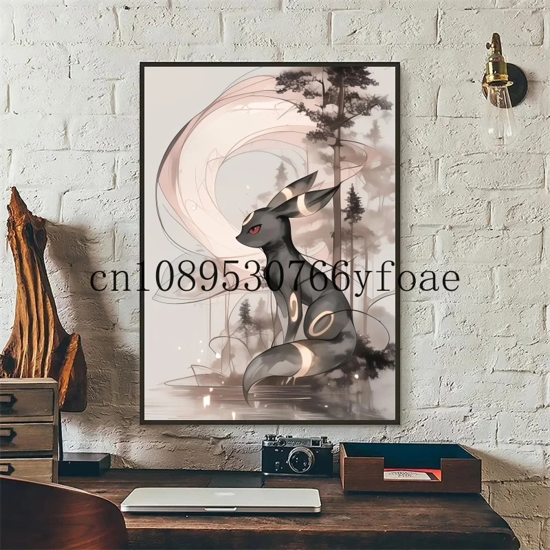 

Anime Pokemon Eevee Evolution Umbreon Espeon Leafeon Canvas Painting Wall Art Poster Children Room Decor Mural Picture Cuadros