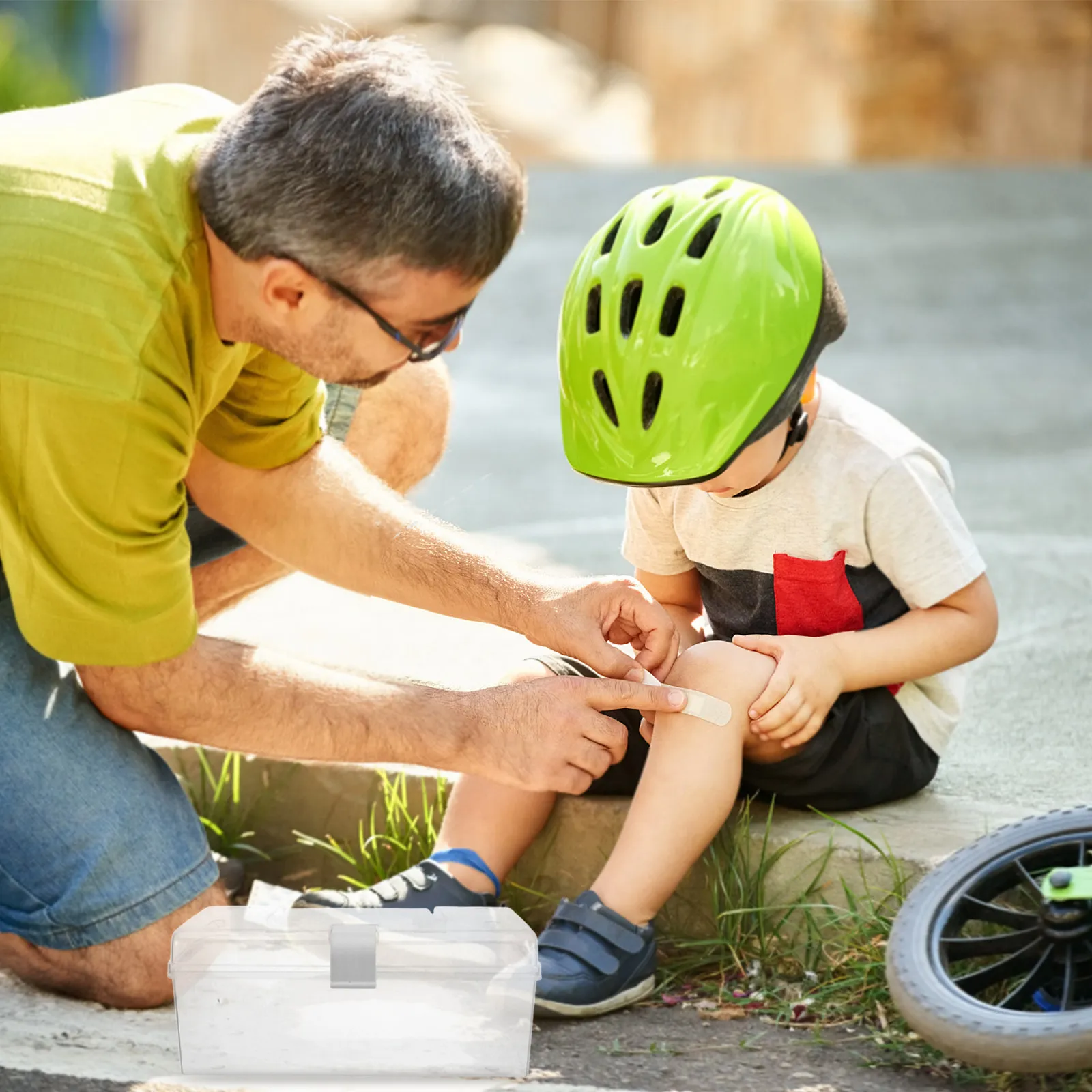 

Аптечка первой помощи портативная, пластиковый контейнер для хранения лекарств, домашний набор для экстренных случаев с ручкой и застежкой