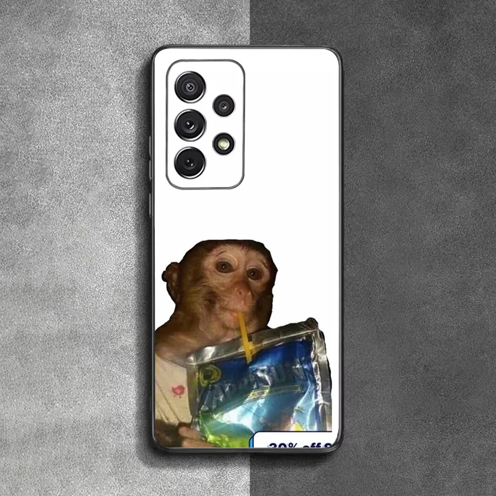 Monkey Capri Meme Funda Phone Case For Samsung S25,S24,S23,S22,S21,S20,S10,Ultra,Plus,Lite,FE,Soft Silicone Black Cover