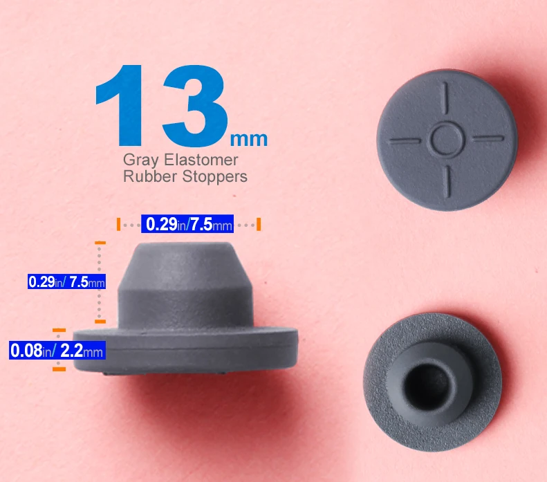 13 MM butyl Stoppers Rubber Stoppers For Glass Vial and Liquid Culture Jars