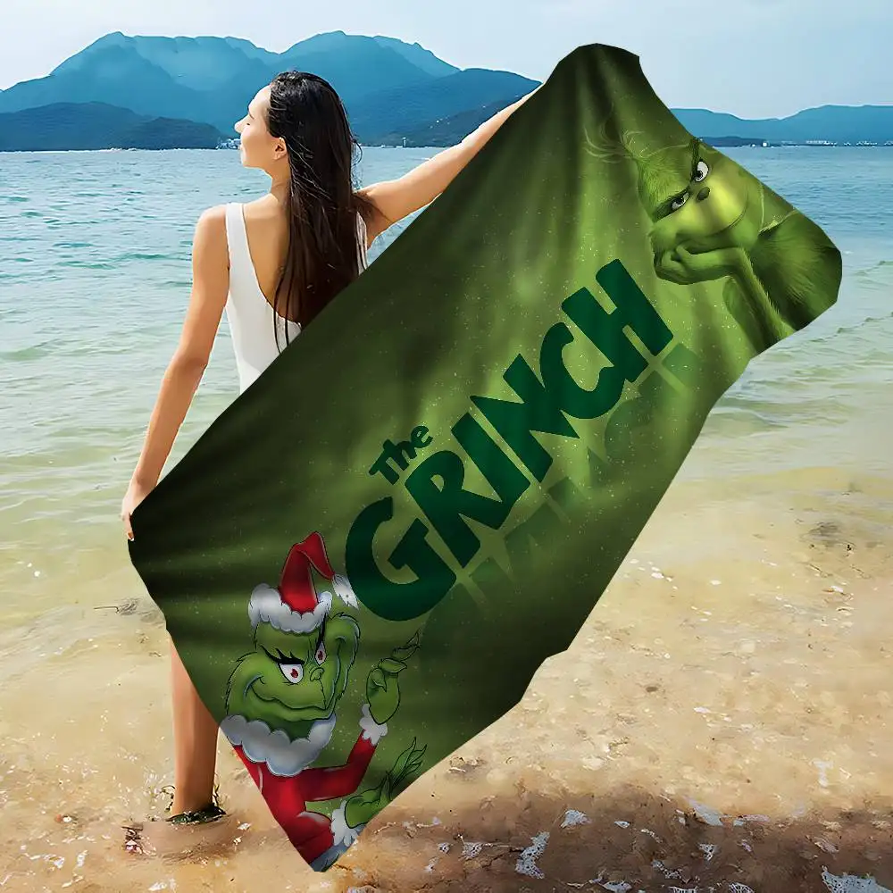 How The G-Grinch Stole Christmas Microfiber Beach Towel Absorbent Quick Dry Soft Yoga Swimming Resort Mountain Climbing Towel