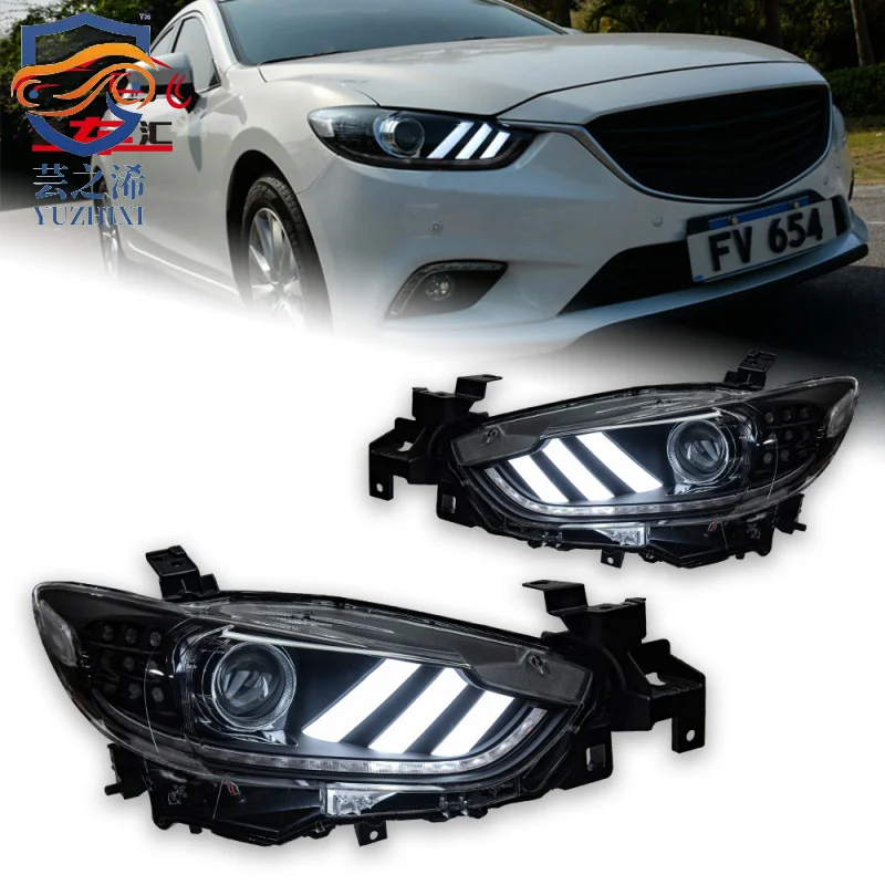 

XCH Applicable to 2013-2016 Mazda 6 Atenza headlight assembly upgrade with LED headlights and bi-xenon projector lenses.