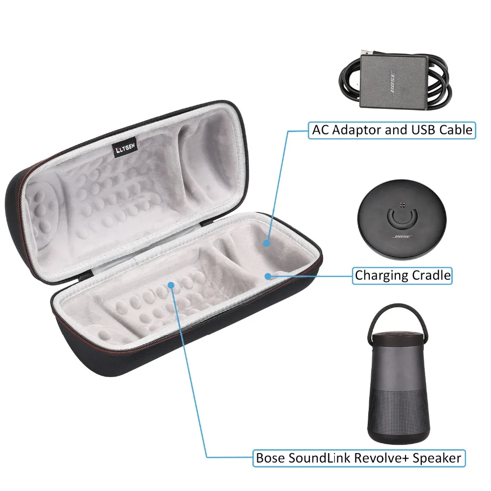 LTGEM EVA Hard Case For Bose SoundLink Revolve+ Speaker Protective Travel Carrying Storage Bag(only case)