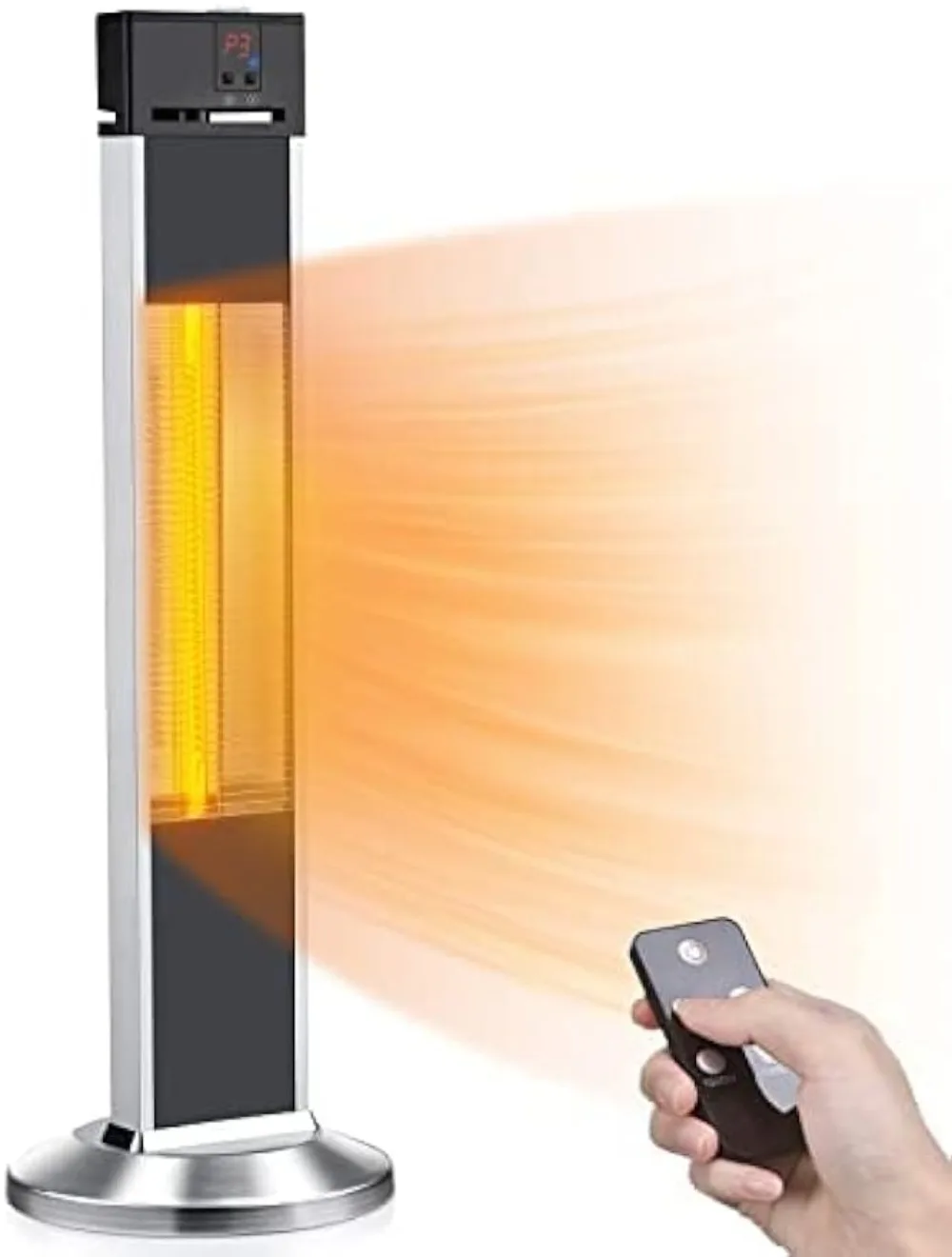 Electric Space Heaters for Indoor Use Large Room, Infrared Heater w/Remote, Auto Shut Off, 500/1000/1500W Radiant Heater